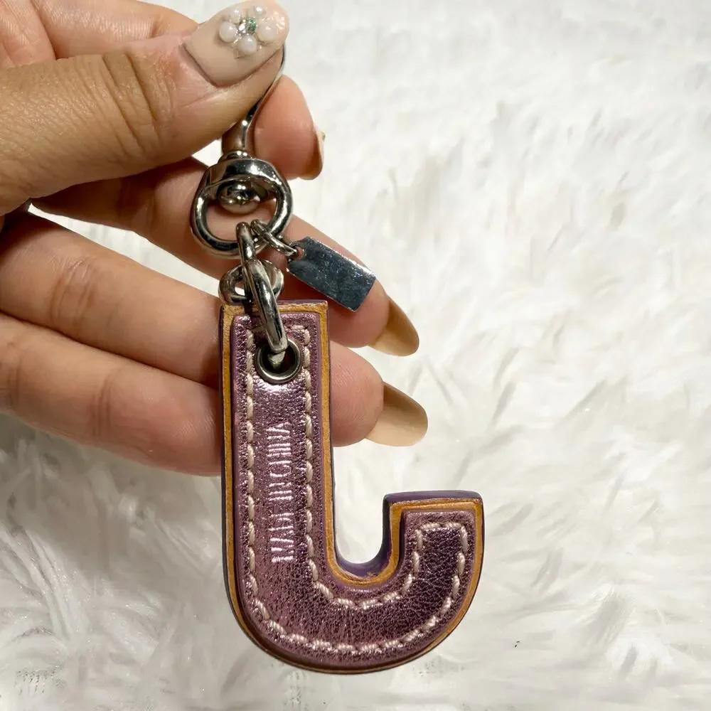 y2k Coach Initial Suede Bag Charm
